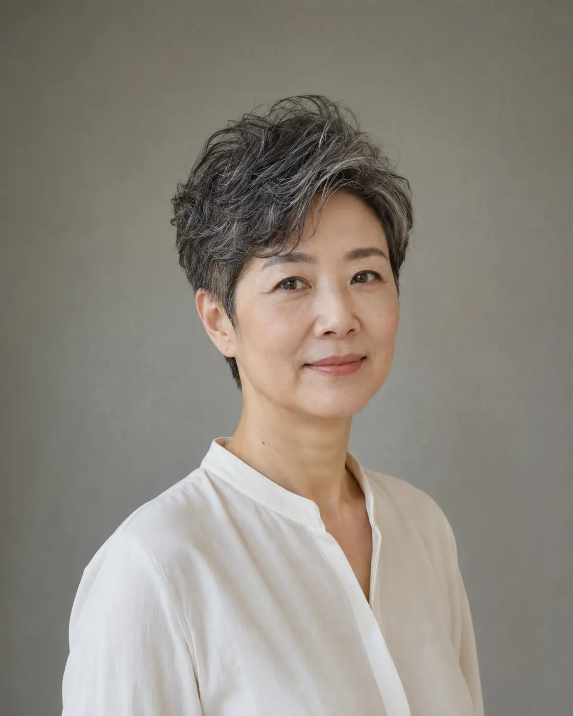 자연스러운 실버 결을 살린 우아한 텍스처 픽시컷