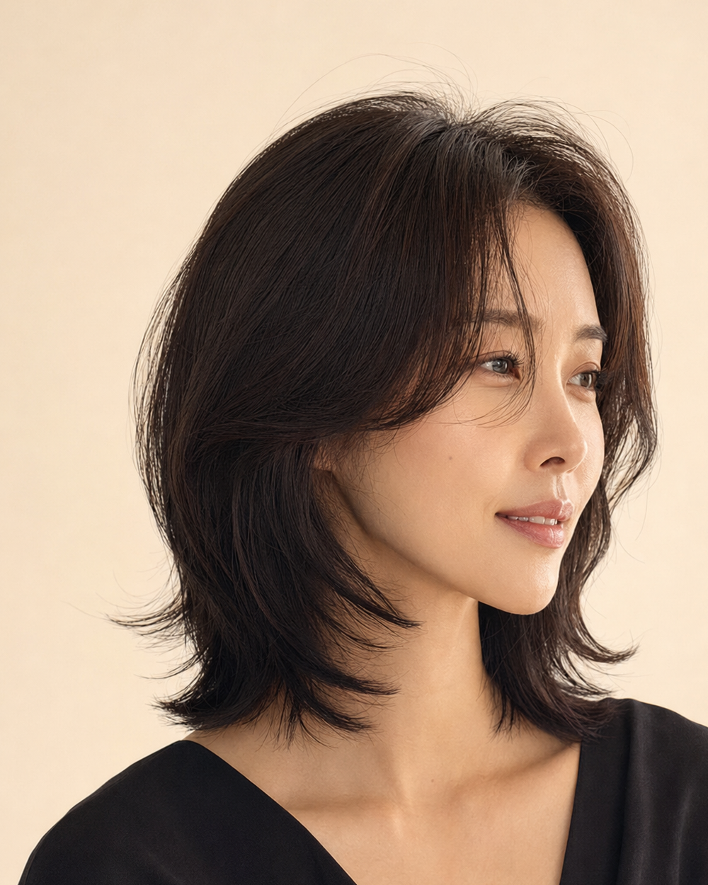 얼굴선을 따라 완성한 가위소리 디자인컷